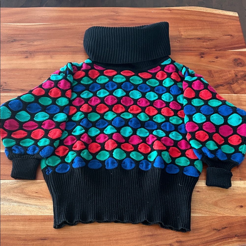 Vintage European Mondi Wool Blend Polka dot sweater Euro size 36 or small